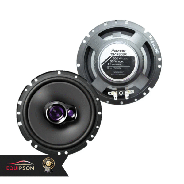 Melhore o som do seu carro com o Alto-Falante Triaxial Pioneer TS-1760BR 6”. Potência de 100W RMS por par, design compacto e som de alta qualidade.